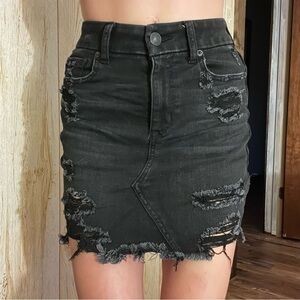 American Eagle distressed denim skirt